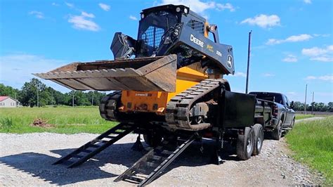 loading a skid steer on a dump trailer|bumper pull skid steer trailer.